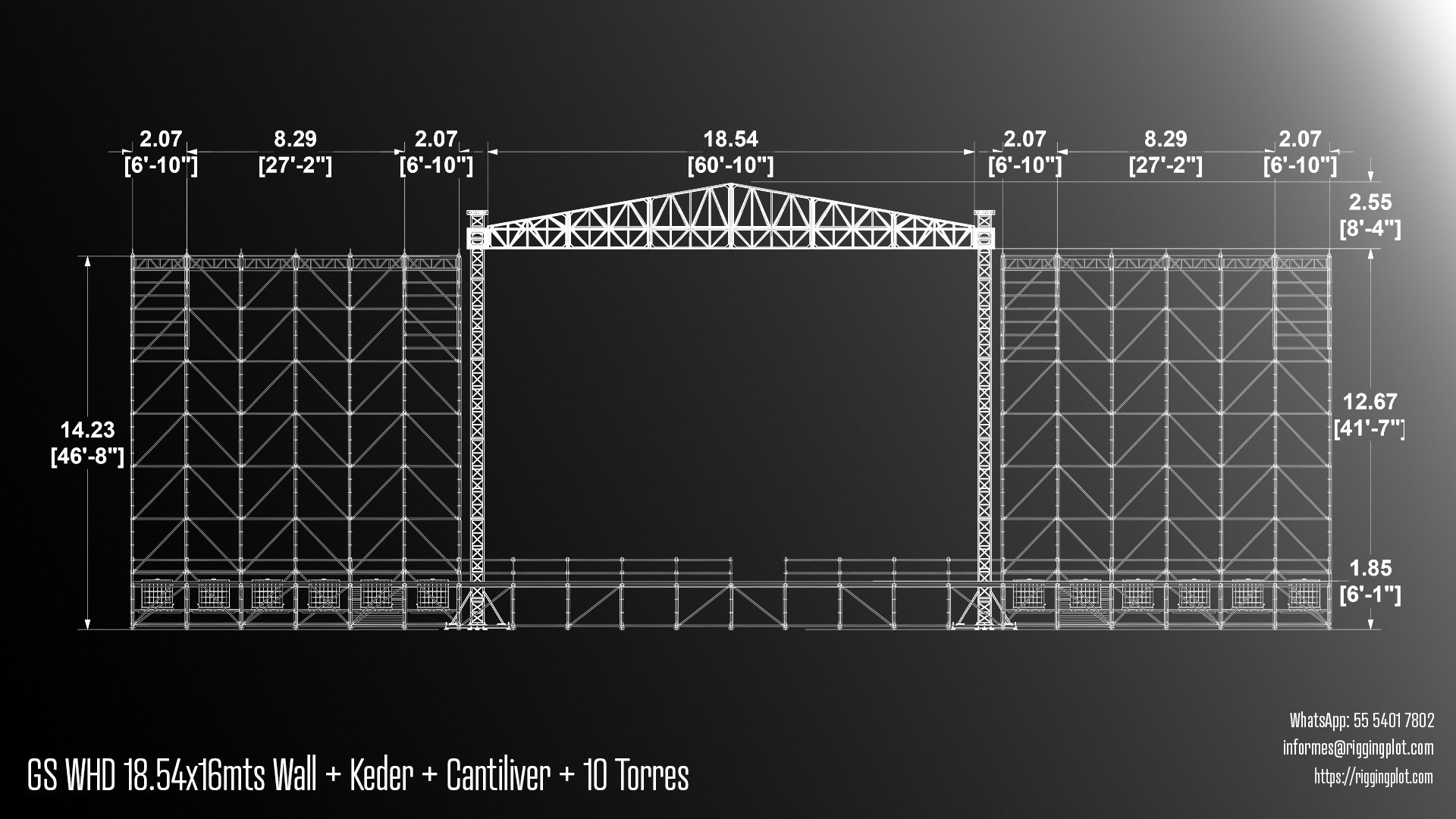 RENTA DE GROUND SUPPORT 18.54X16.00MTS CON LAYHER WALL, KEDER Y CANTILIVER DE 10 TORRES MÉRIDA
